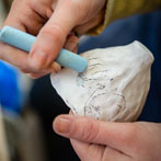 Rebecca Brown working in her studio 2019